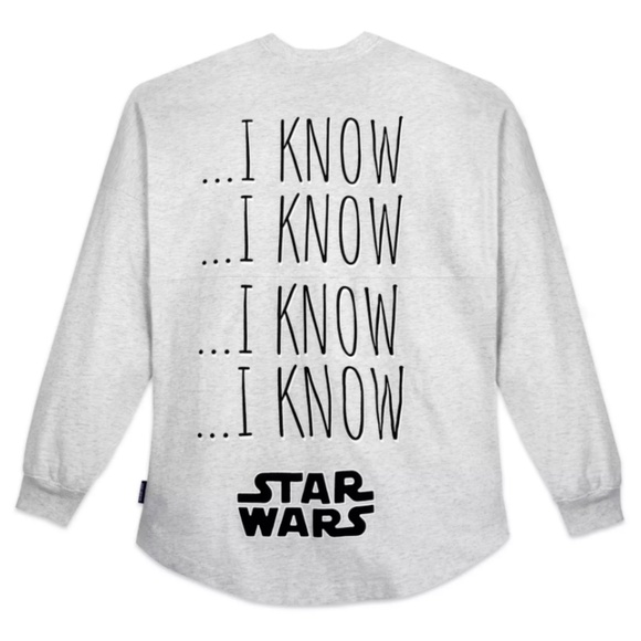 Star Wars Other - Disney Star Wars Han Solo ''I Know'' Spirit Jersey for Adults Size - NEW